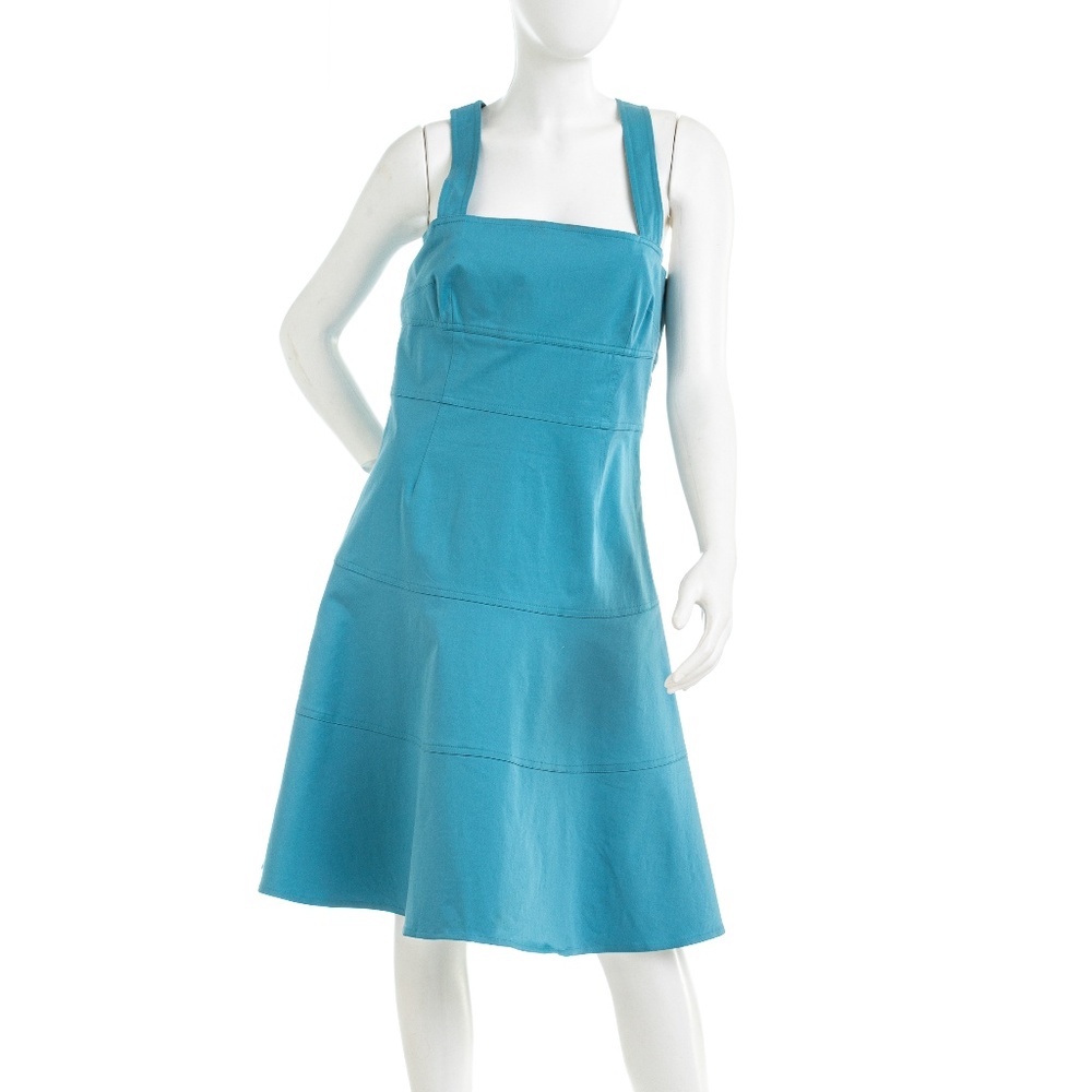 RED VALENTINO Short Dress Blue Size 8 Square Neck